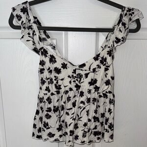 URBAN Romantics Black and White Floral Crop Top